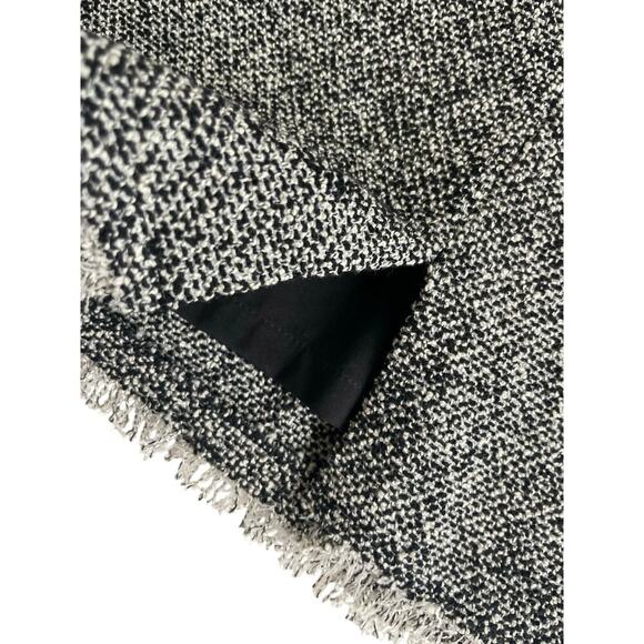 REBECCA TAYLOR SKIRT A LINE PENCIL GRAY/BLACK SZ 0 TRIM HEM FRINGE AESTHETIC - Picture 11 of 13